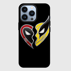 Чехол для iPhone 13 Pro Deadpool and Wolverine best friends, цвет: 3D-черный