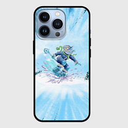 Чехол для iPhone 13 Pro Мороз сноубордист со змеей, цвет: 3D-черный