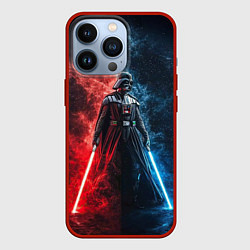 Чехол для iPhone 13 Pro Дарт Вейдер - две стороны силы, цвет: 3D-красный