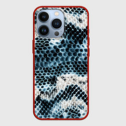 Чехол для iPhone 13 Pro Из кожи змеи, цвет: 3D-красный