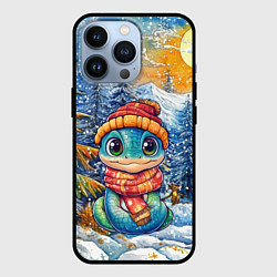 Чехол для iPhone 13 Pro Змейка новогодняя в шапке и шарфе, цвет: 3D-черный