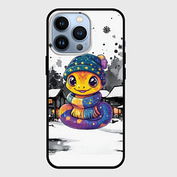 Чехол для iPhone 13 Pro Новогодняя змейка 2025 год, цвет: 3D-черный