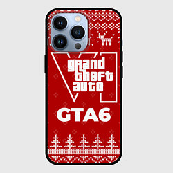 Чехол для iPhone 13 Pro Новогодний GTA6 с оленями, цвет: 3D-черный