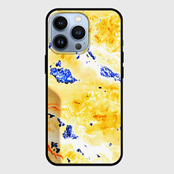 Чехол для iPhone 13 Pro Сине-золотая абстракция, цвет: 3D-черный