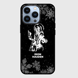 Чехол для iPhone 13 Pro Снежный Iron Maiden, цвет: 3D-черный