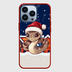 Чехол для iPhone 13 Pro Новогодняя праздничная змейка, цвет: 3D-красный