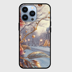 Чехол для iPhone 13 Pro Новогодние розы, цвет: 3D-черный