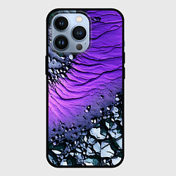 Чехол для iPhone 13 Pro Камни и фиолетовая земля, цвет: 3D-черный