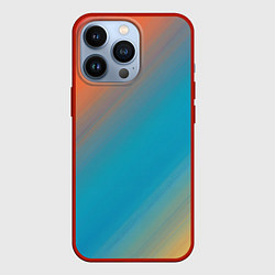 Чехол для iPhone 13 Pro Сине-оранжевый градиент, цвет: 3D-красный