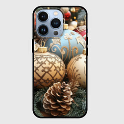 Чехол для iPhone 13 Pro Большие новогодние шары, цвет: 3D-черный