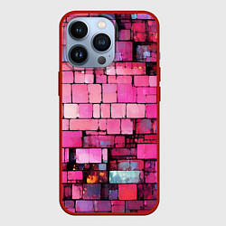 Чехол для iPhone 13 Pro Pink bricks, цвет: 3D-красный