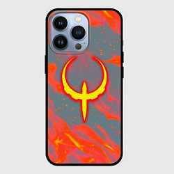 Чехол для iPhone 13 Pro Quake огонь лого, цвет: 3D-черный