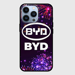 Чехол для iPhone 13 Pro Праздничный BYD, цвет: 3D-черный