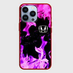 Чехол для iPhone 13 Pro Honda flame pink, цвет: 3D-красный