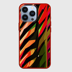 Чехол для iPhone 13 Pro Красно-чёрная абстракция, цвет: 3D-красный
