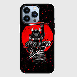 Чехол для iPhone 13 Pro Кровавый самурай и луна, цвет: 3D-черный