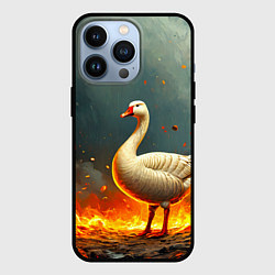 Чехол для iPhone 13 Pro Гусь в огне, цвет: 3D-черный