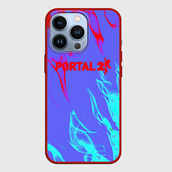 Чехол для iPhone 13 Pro Portal 2 neon flame steel, цвет: 3D-красный