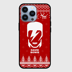 Чехол для iPhone 13 Pro Новогодний David Bowie с оленями, цвет: 3D-черный