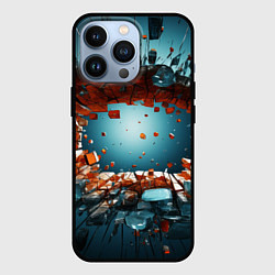 Чехол для iPhone 13 Pro Объемная дыра из частиц, цвет: 3D-черный