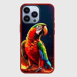 Чехол для iPhone 13 Pro Ара в огне, цвет: 3D-красный