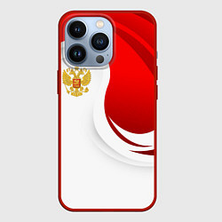 Чехол для iPhone 13 Pro Россия - красный и белый, цвет: 3D-красный