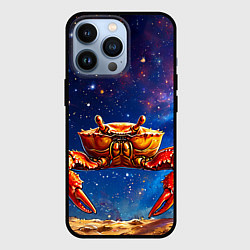 Чехол для iPhone 13 Pro Краб в космосе, цвет: 3D-черный