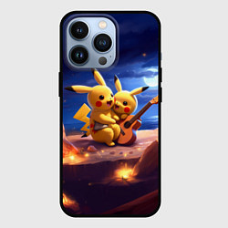 Чехол для iPhone 13 Pro Пикачу с гитарой, цвет: 3D-черный