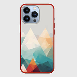 Чехол для iPhone 13 Pro Разноцветный горный хребет, цвет: 3D-красный
