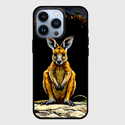 Чехол для iPhone 13 Pro Кенгуру на черном, цвет: 3D-черный