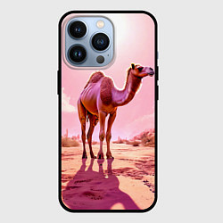 Чехол для iPhone 13 Pro Верблюд в розовой пустыне, цвет: 3D-черный