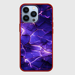 Чехол для iPhone 13 Pro Фиолетовая разбитая текстура, цвет: 3D-красный