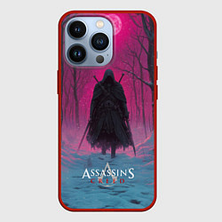 Чехол для iPhone 13 Pro Assassins Creed воин в закате, цвет: 3D-красный