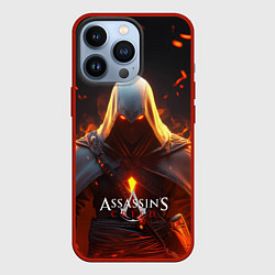 Чехол для iPhone 13 Pro Assassins Creed fire, цвет: 3D-красный