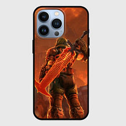Чехол для iPhone 13 Pro Палач рока и башня Doom, цвет: 3D-черный