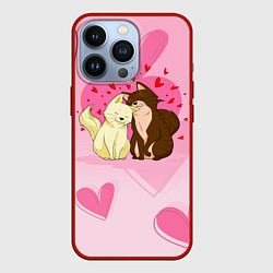 Чехол для iPhone 13 Pro Любовь мурчащая, цвет: 3D-красный