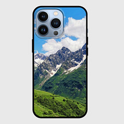 Чехол для iPhone 13 Pro Домбай - горный пейзаж на Северном Кавказе, цвет: 3D-черный