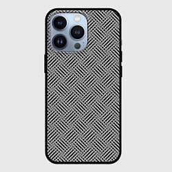Чехол для iPhone 13 Pro Чёрно-белая текстура узор, цвет: 3D-черный