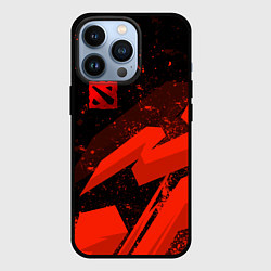 Чехол для iPhone 13 Pro Dota 2 - красные брызги, цвет: 3D-черный