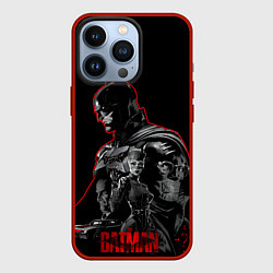 Чехол для iPhone 13 Pro Бэтмен и враги в ночи, цвет: 3D-красный
