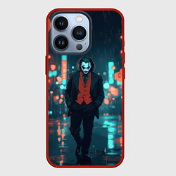 Чехол для iPhone 13 Pro Грустный Джокер под дождем, цвет: 3D-красный