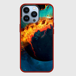 Чехол для iPhone 13 Pro Взрыв планеты, цвет: 3D-красный