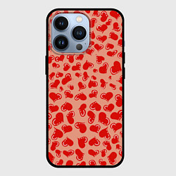 Чехол для iPhone 13 Pro Сердца любви, цвет: 3D-черный