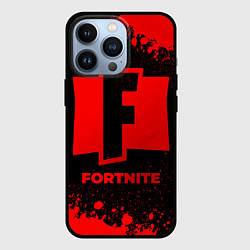 Чехол для iPhone 13 Pro Fortnite - red gradient, цвет: 3D-черный