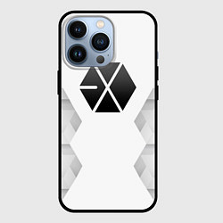 Чехол для iPhone 13 Pro Exo white poly, цвет: 3D-черный