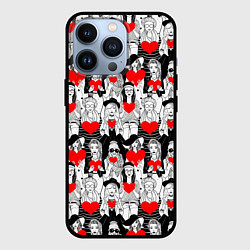 Чехол для iPhone 13 Pro Девушки держат сердца, цвет: 3D-черный