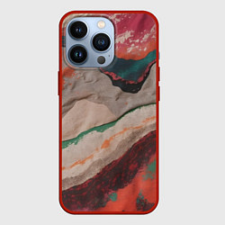 Чехол для iPhone 13 Pro Абстракция из бумаги и краски, цвет: 3D-красный