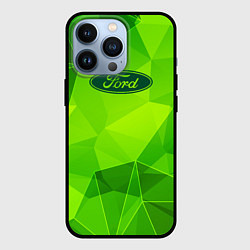 Чехол для iPhone 13 Pro Ford green poly, цвет: 3D-черный