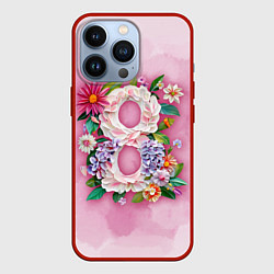 Чехол для iPhone 13 Pro Восемь в цветах - 8 марта, цвет: 3D-красный