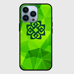 Чехол для iPhone 13 Pro Breaking Benjamin green poly, цвет: 3D-черный